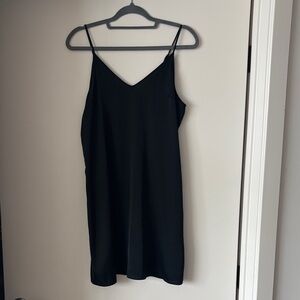 NWOT Stars Above Black Satin Slip Dress